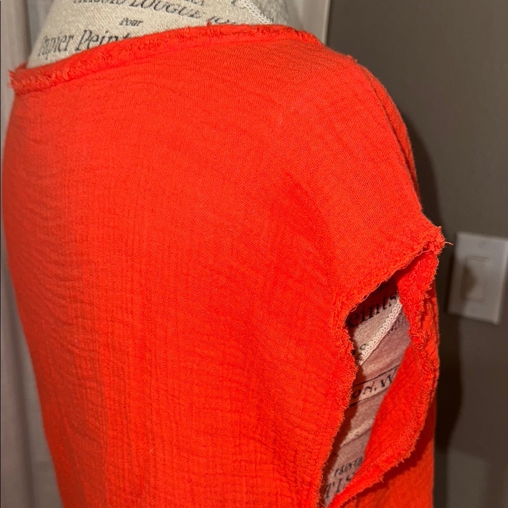 Philosophy Republic Clothing Women's shirt Coral Orange Top shortsleeve blouse S - Picture 5 of 10